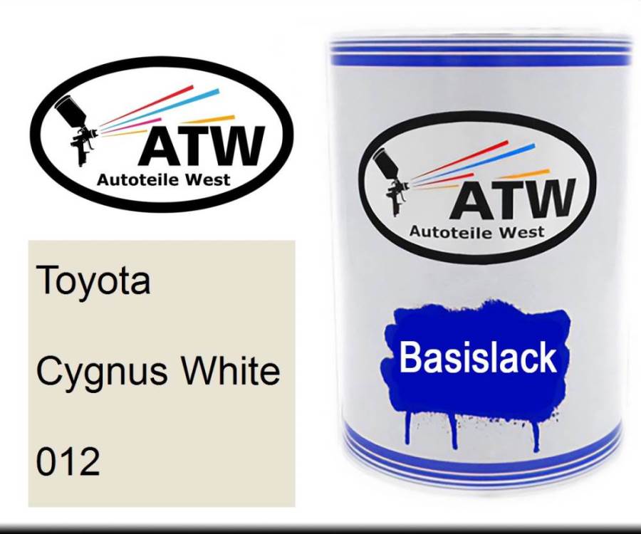 Toyota, Cygnus White, 012: 500ml Lackdose, von ATW Autoteile West.